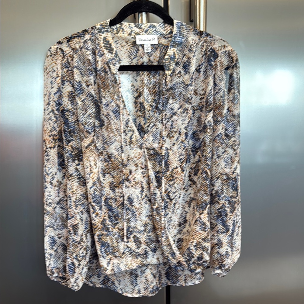 Veronica M Cream Tan Wrap Blouse
